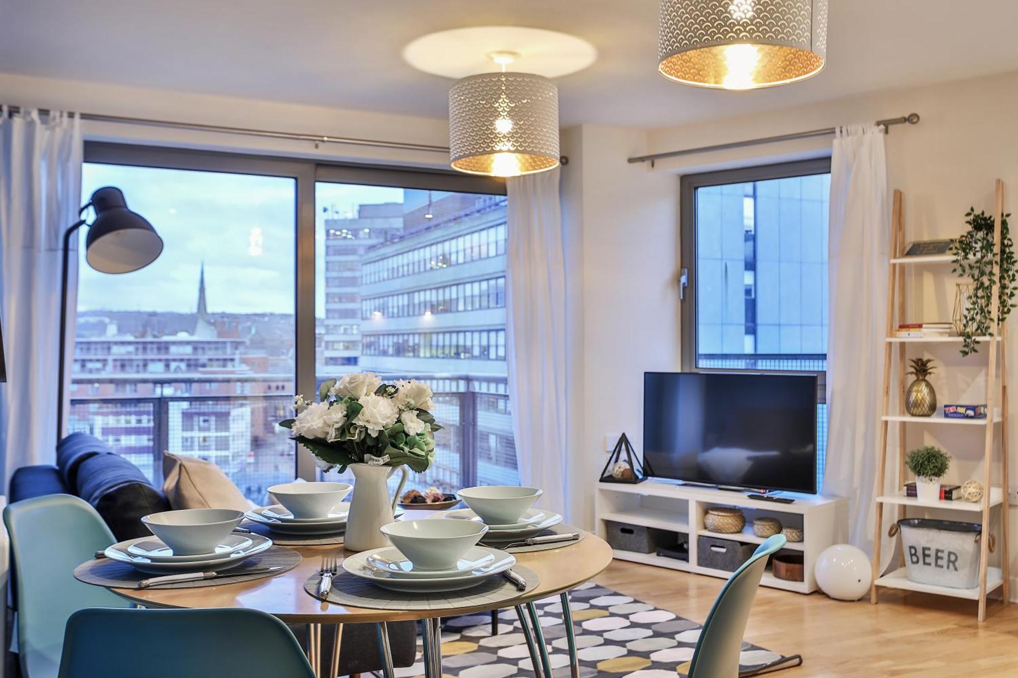 Skyview Apartment By Noknokstay - City Centre With Parking - Group, Family, Business Sheffield Eksteriør bilde