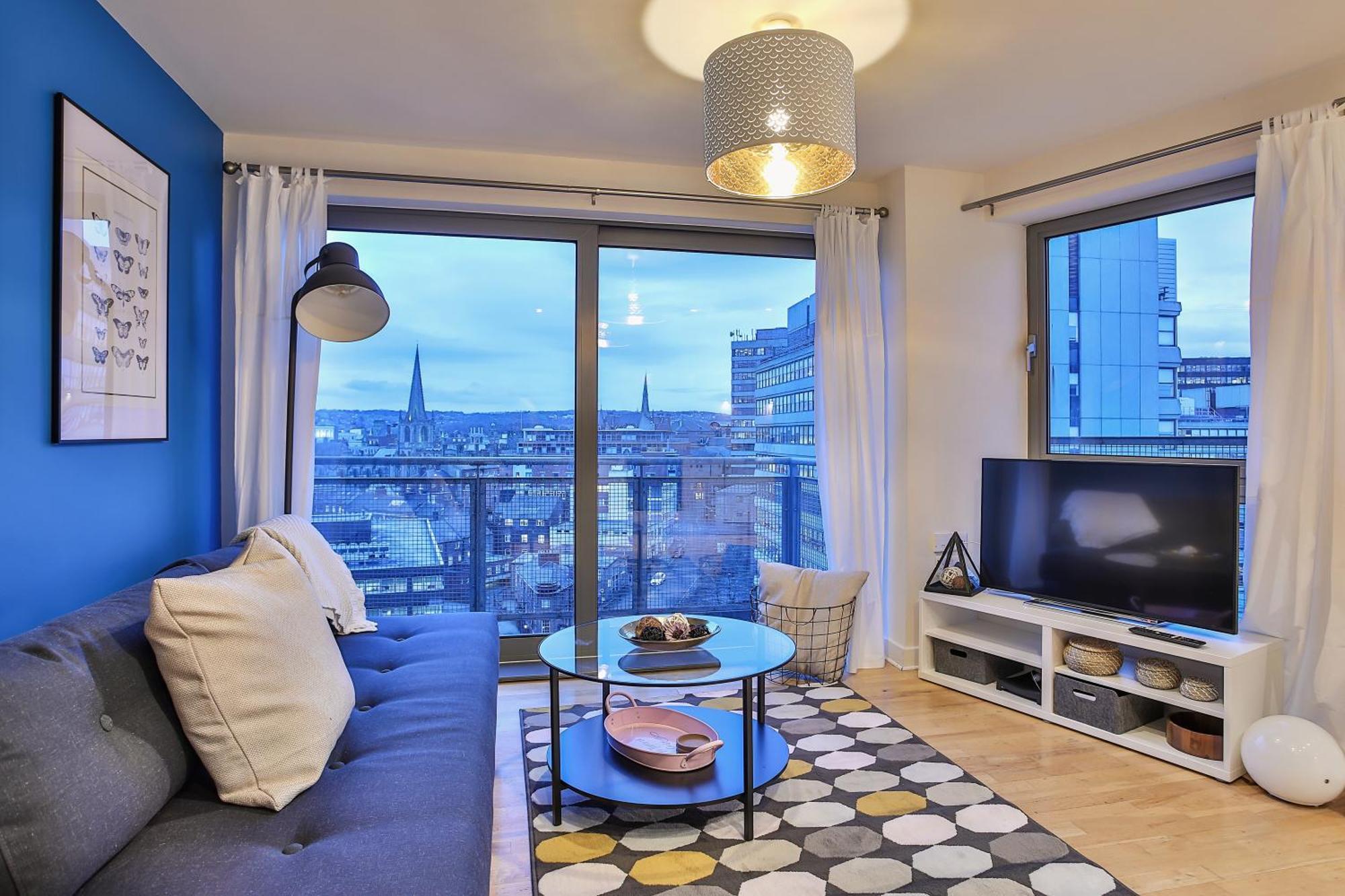 Skyview Apartment By Noknokstay - City Centre With Parking - Group, Family, Business Sheffield Eksteriør bilde